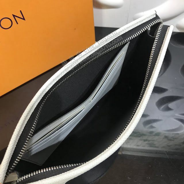 lv新款包包 路易威登Pochette Voyage中號手袋 Monogram Eclipse帆布 lv男士手包  ydh3930